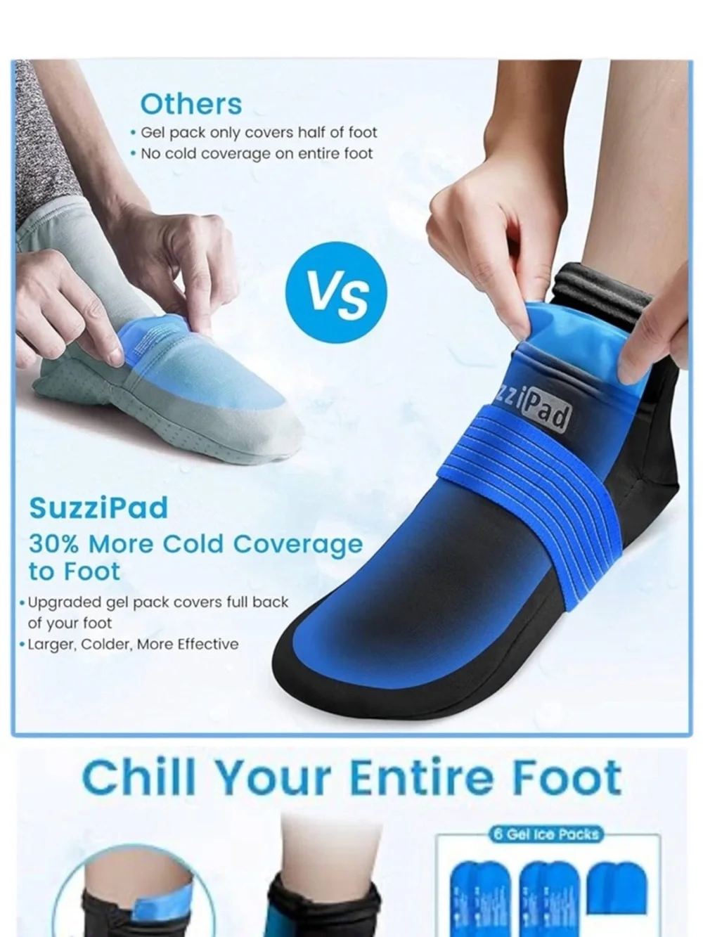 SUZZIPAD Chemotherapy Cold Therapy Socks for Foot Pain Relief Neuropathy Ice